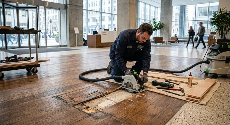 Our team working on Wood Floor Service projects in Severna Park, MD