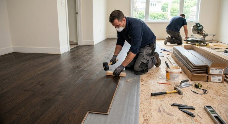 Dark Wood Floor Installation in Severna Park, MD